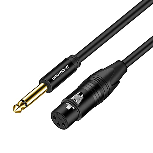 DREMAKE не са симетрични XLR 3-Пинов конектор за свързване на микрофон 6,5 мм, пач-кабел за свързване на микрофон 1/4 TS, на 3 метра