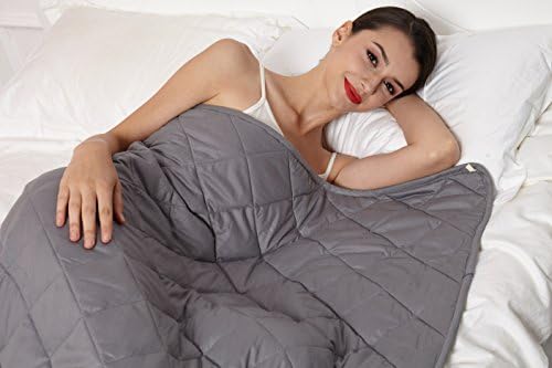 Утяжеленное одеяло HYPNOSER Twin Size (15 кг 48 x 72), за деца и възрастни | Плътно одеяло за по-добър сън, е подходящ за две едноспални или в пълен размер легла (тъмно-сиво)