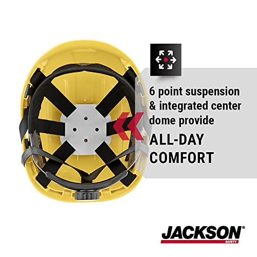 Индустриална вафен Jackson Safety CH-300 за катерене, без вентилация, 6 пт. Окачване, Жълто, 20901