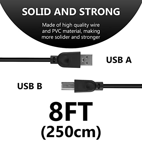 Кабел за микрофон GEEKRIA for Създателите USB-USB-B с дължина 8 метра / 250 см, съвместим с микрофонным кабел TONOR TC-2030, TC40,