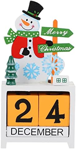 Kisangel Настолен Календар Малък Коледен Настолен Календар Коледа Лосове Адвент Календар направи си САМ Номер, Дата на Дървен Блок