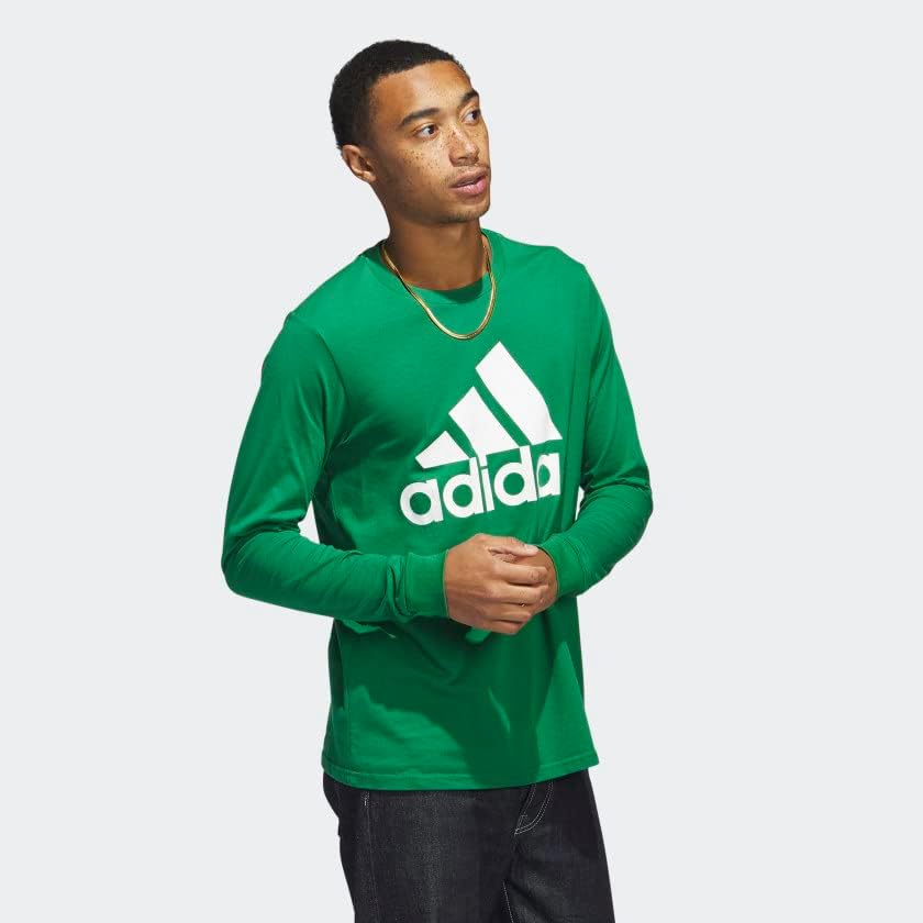 Мъжка тениска adidas Amplifier с иконата Sport Tee с дълъг ръкав, Зелена, Размер 2XL
