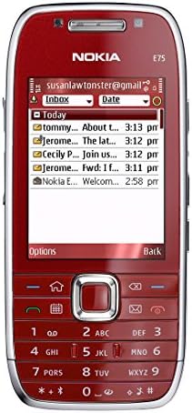 Nokia E75 50MB QWERTY UK (само GSM, без CDMA) Фабрично отключени 3G мобилен телефон 2G GSM (червен) - Международната версия