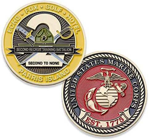 Монета на повикване на Втория учебен батальон на служители на Морската пехота на САЩ - 2nd BN Parris Island - Учебни и военни монети