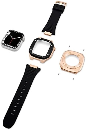 CNHKAU най-новият модел от неръждаема стомана за Apple Watch Band 7 44 мм 45 мм Благороден метал за iWatch Series 7 6 SE 5 41 мм