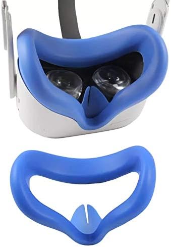 Подходящ за аксесоари за очила Oculus Quest 2rd VR, Нескользящий, който предпазва от оцветяване, пот и стягане Силиконов Защитен калъф, Моющийся, синьо
