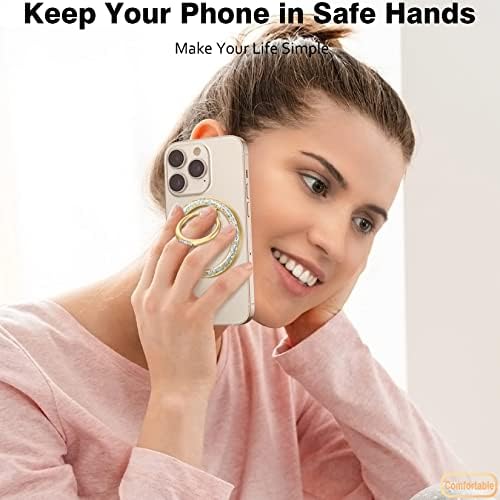 Съвместим с MagSafe iPhone Ring Grip, магнитен държач за телефон Allengel с поставка за пръстени на палеца за iPhone 14 Pro Max,