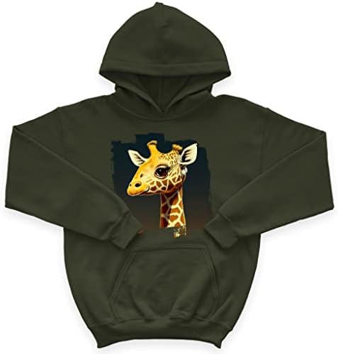 Детска hoody с качулка отвътре с участието на лице Жираф - Детска Hoody с принтом животни - Мультяшная hoody за деца