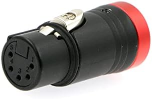 Нископрофилен, XLR конектор Alvins с 5-контактна розетка, аудио жак за 5 дупки (Червен)