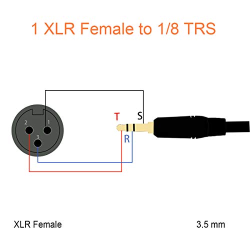 адаптер за симетричен кабел tisino XLR с 3.5 мм Позлатен конектор XLR конектор 1/8 инча Mini Jack Aux Моно аудио кабел за ружейных