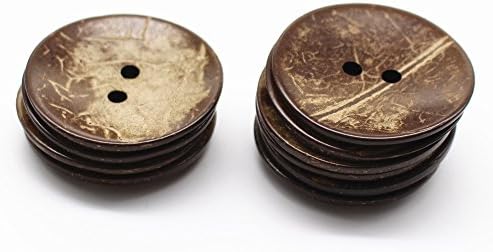 YaHoGa 10 бр Копчета от Естествена Черупката на кокосов орех 2 Инча 50 ММ-Големи Кокосови Копчета за Шиене Занаяти собствените си