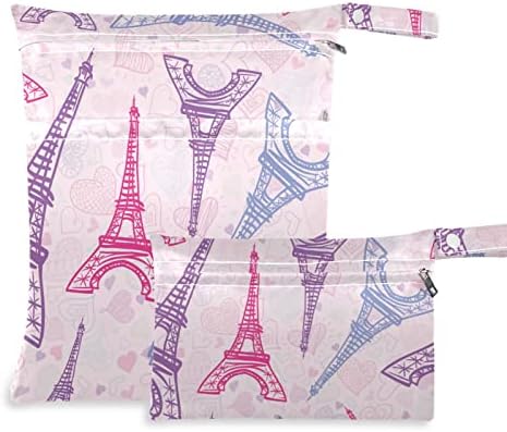 Чанта за влажни сушене на Пелени от плат susiyo Розовата Кула Эйфеля Париж Валентин Непромокаеми Торби за Многократна употреба за