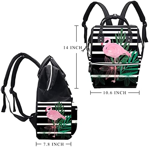 Пътен Раница GUEROTKR, Чанта за Памперси, Рюкзачные Чанти за Памперси, модел от розови листа фламинго черна ивица