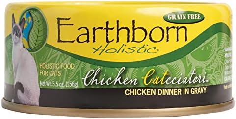 Мокра храна за котки Earthborn Holistic Chicken Catcciatori Беззерновой, 5,5 унции (опаковка от 24 броя)